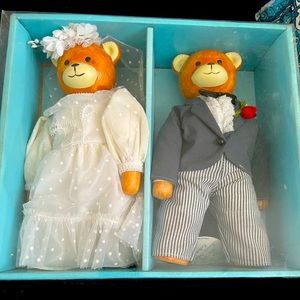 Bride and groom porcelain dolls, Treasure Masters Collection of Derby, NH. 10”ea